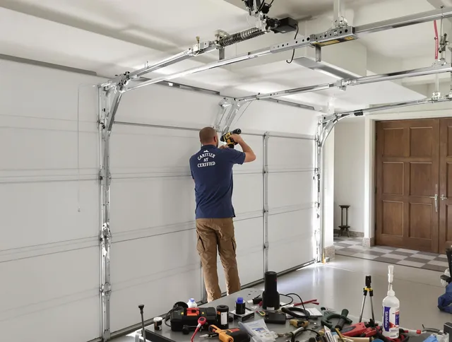 Azusa Garage Door Repair certified technician performing precision garage door repair in Azusa