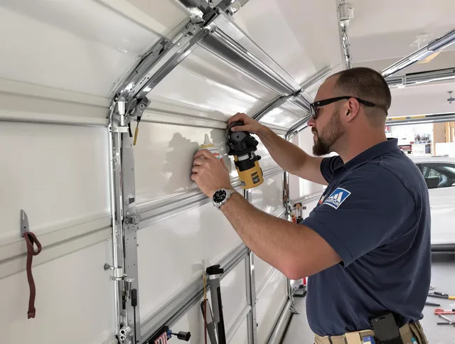 Azusa Garage Door Repair technician quieting a noisy garage door in Azusa