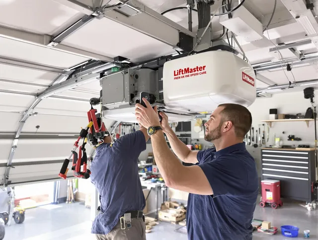 Azusa Garage Door Repair technician performing advanced diagnostics on garage opener in Azusa