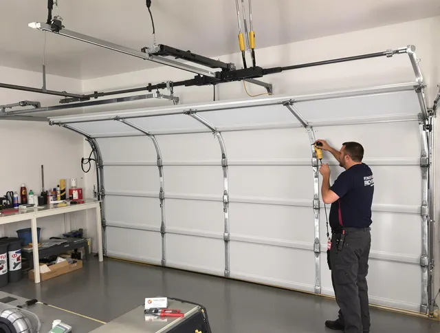 Azusa Garage Door Repair certified technician performing overhead door system repair in Azusa