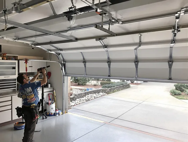 Garage door track repair service by Azusa Garage Door Repair in Azusa